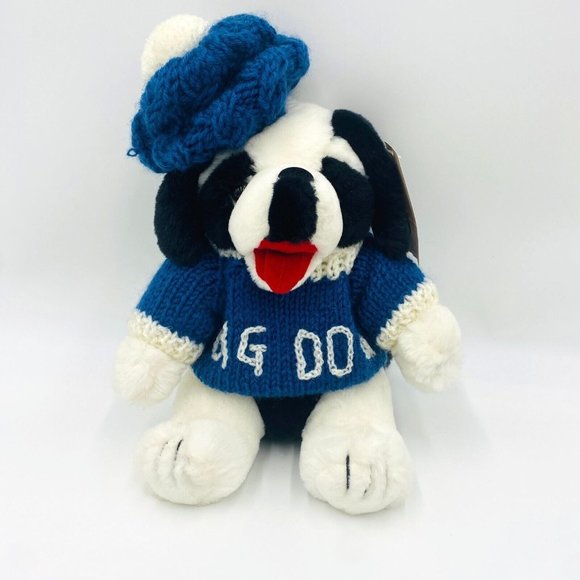 Big Dog Toys Big Dogs Brand Plush St Bernard Blue Sweater Beret